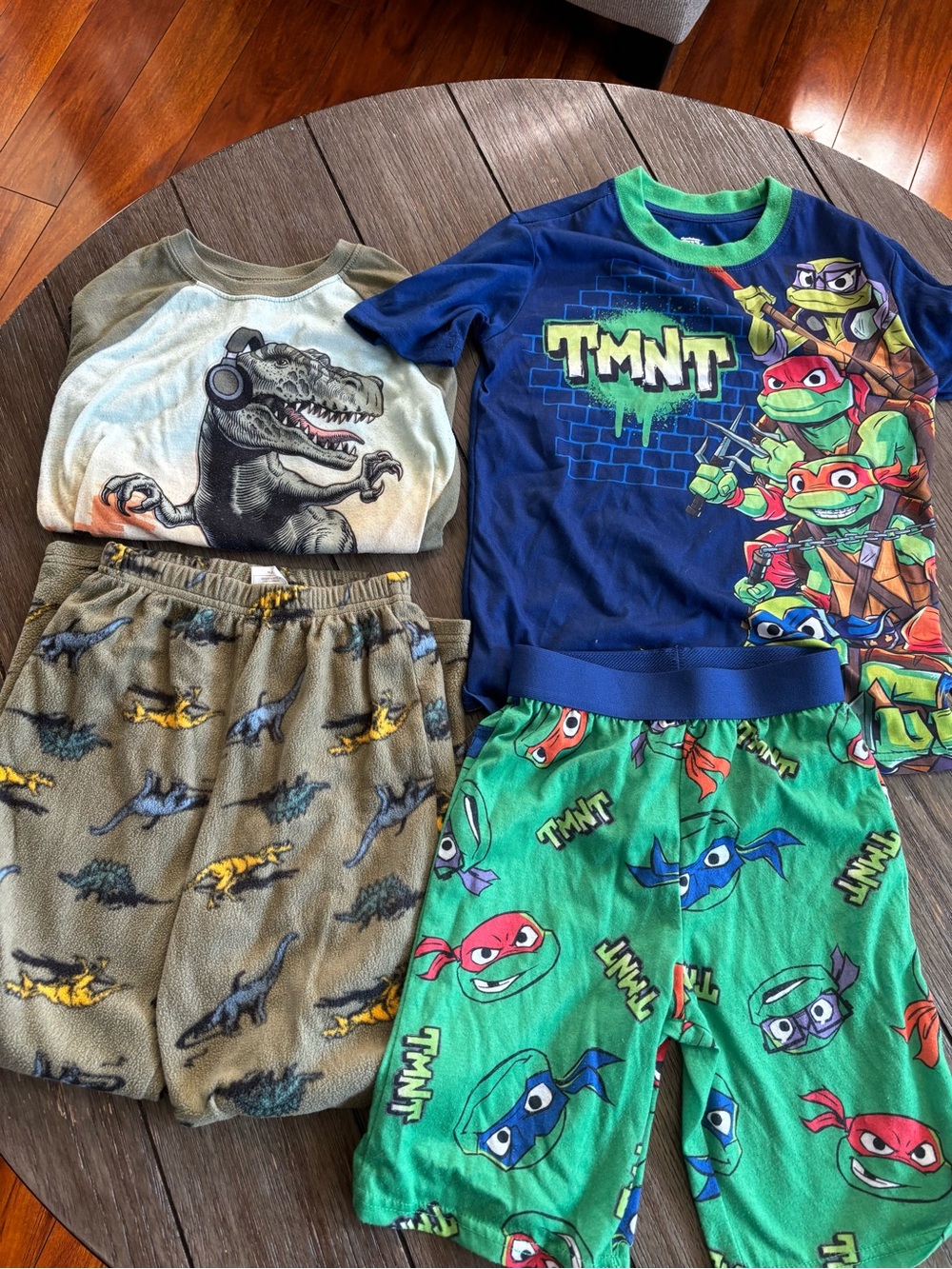 TMNT & Dinosaur Kids Pajama Set - Green and Blue